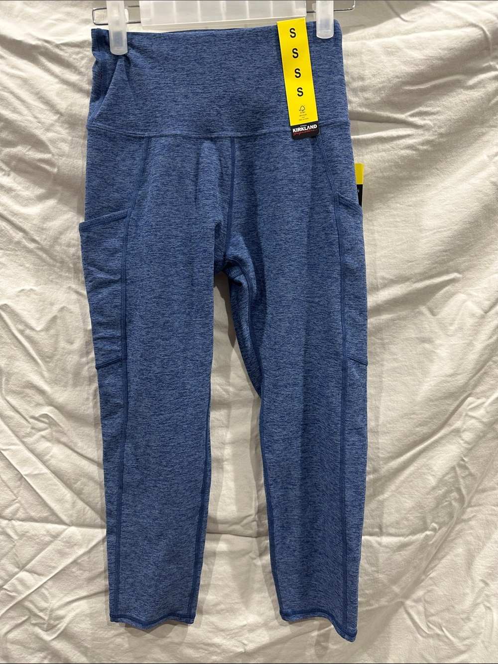 Kirkland Signature Ladies’ Brushed Capri in Heather Navy Blue with Side Pockets
